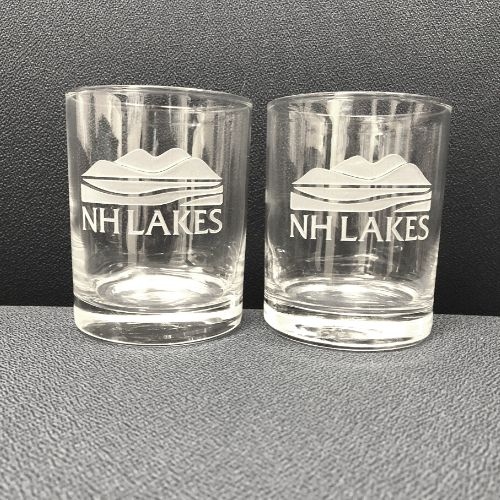 NH LAKES Logo Rocks Glasses